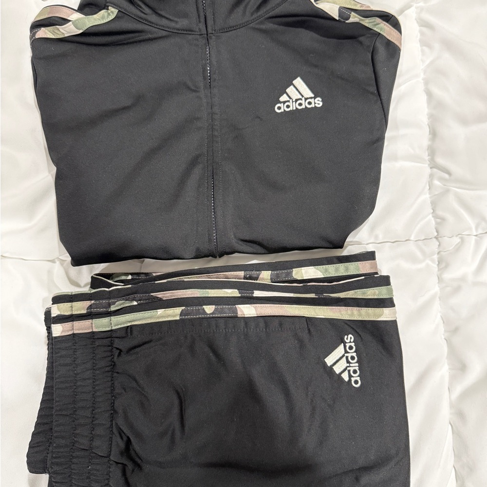Adidas Black Tracksuit with Camo Details NWOT